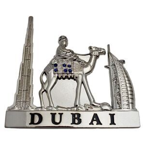 Dubai Skyline Fridge Magnet‎ Souvenir Travel Tourist Gift Metal Camel Ride UAE